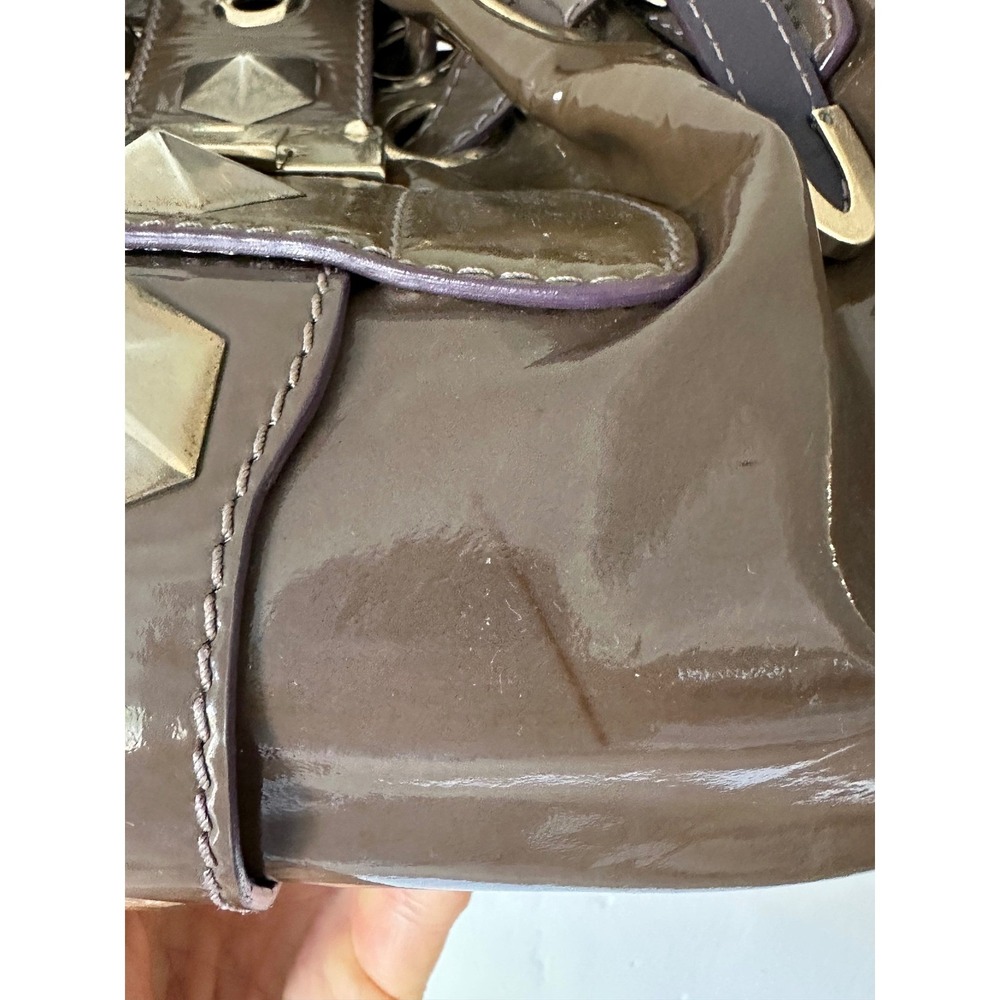 Jimmy Choo Ramona Shoulder Bag Taupe/Brown Patent Leather Made in Italy - Picture 11 of 15